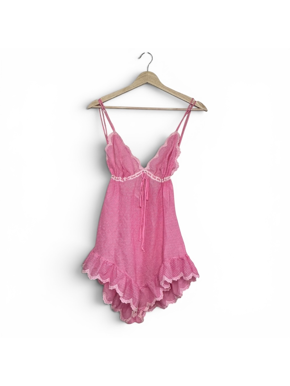 Vintage Pink Teddy Romper Coquette Babydoll Lingerie Miss Elaine